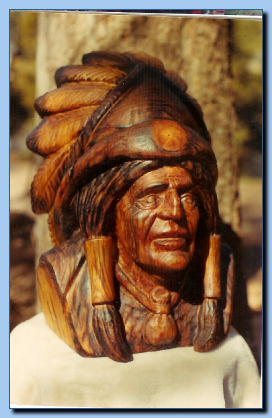 2-45-native american bust with head dress -archive